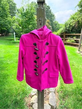 Hot Pink Toggle Hooded Coat